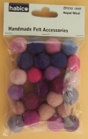 Handmade Felt Accessories - 15mm Balls - Pinks & Purples